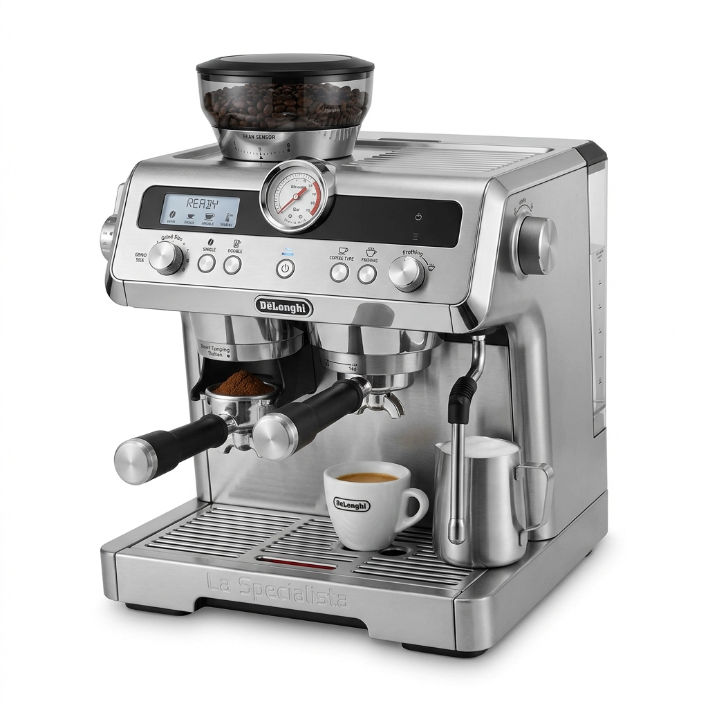 De'Longhi La Specialista Maestro Professional Coffee Machine with Cold Brew, Original Italian Brand, Built In Grinder, Automatic Smart Tamping, Two-Way Frothing, 19 Bar Pressure, EC9885.M
