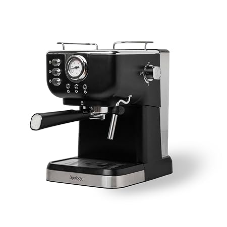 Sipologie Cafe Maestro Espresso Machine, Coffee Maker for Home & Office | Frother Wand for Cappuccino, Latte & Espresso | Stainless Steel, Easy to Use & Clean